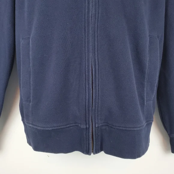 Banana Republic Navy Tight Knit Zip Up Jacket Size L Mens - Picture 3 of 10